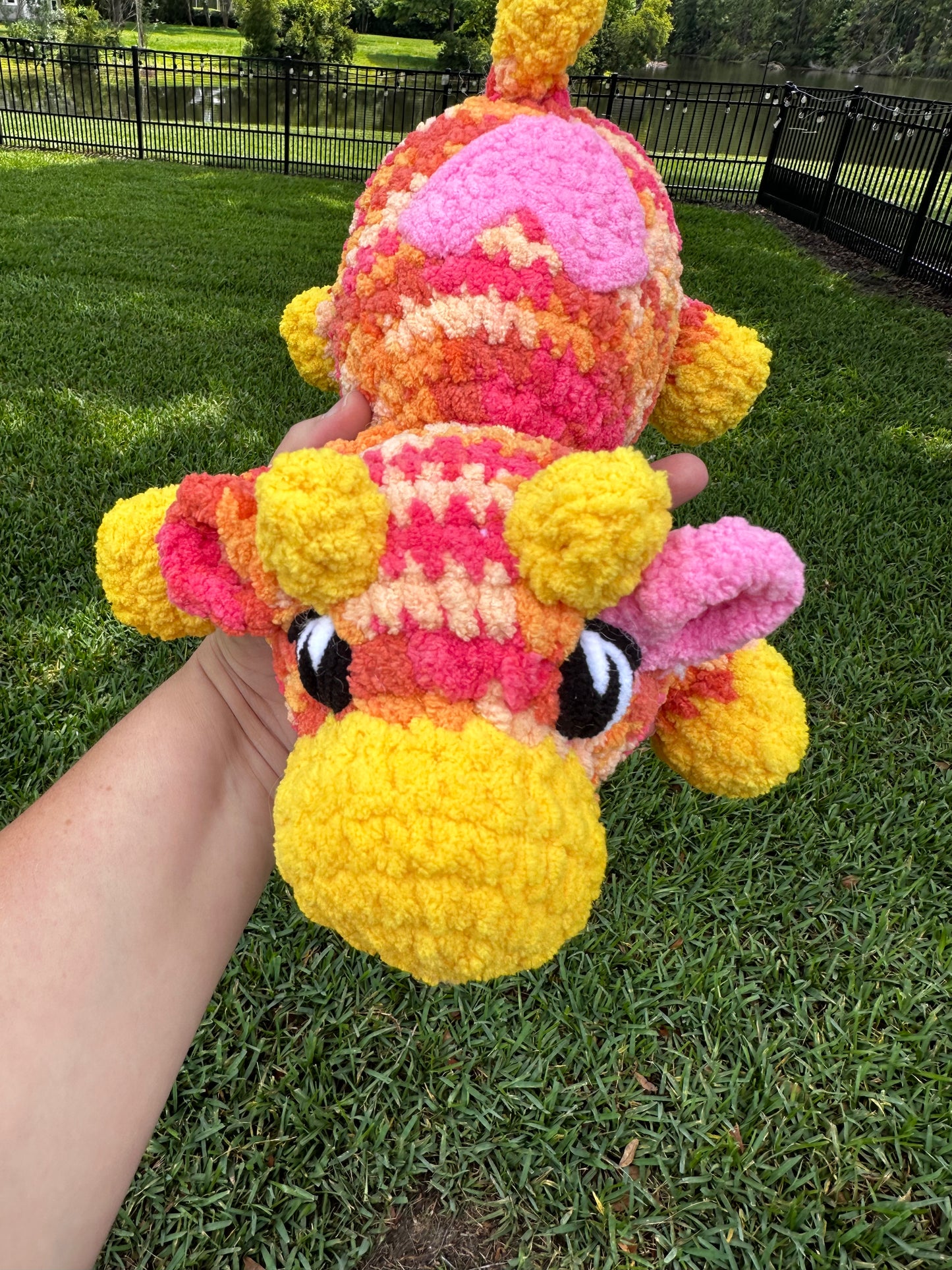 Kyleigh the Cow Plushie (Ready to Ship) - Multi Orange/ Yellow/ Pink