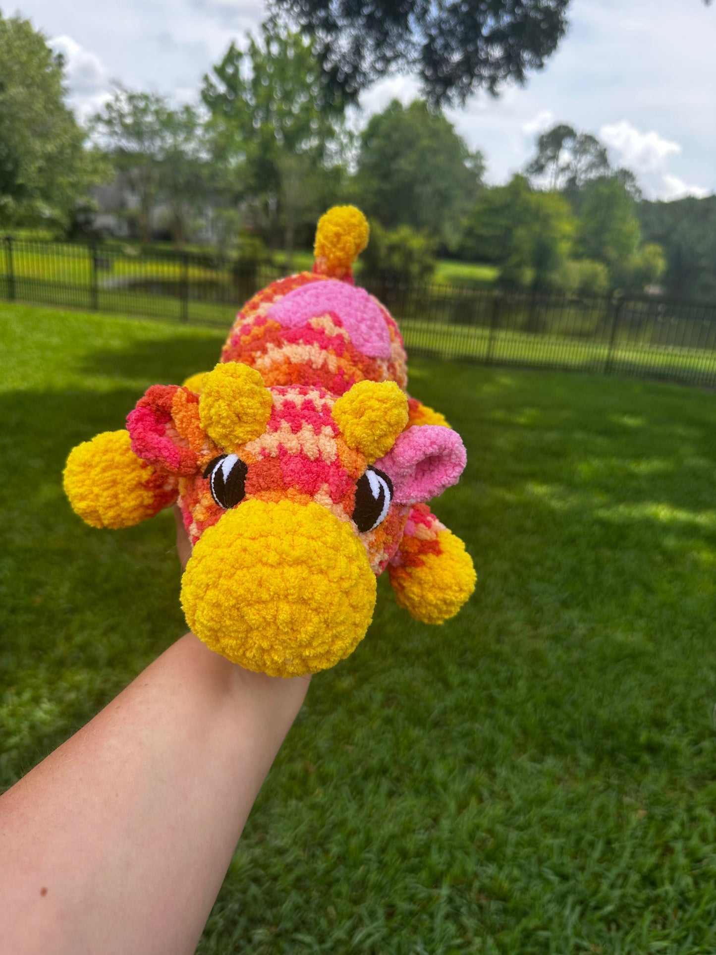 Kyleigh the Cow Plushie (Ready to Ship) - Multi Orange/ Yellow/ Pink