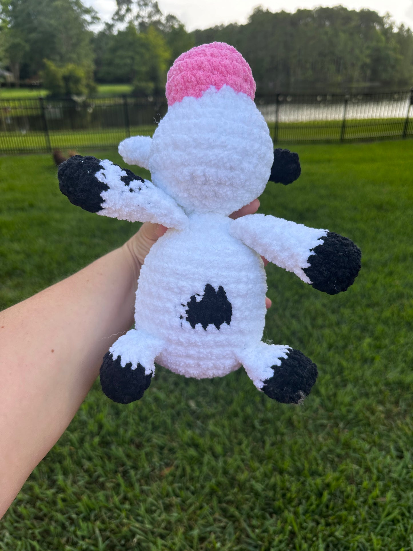 Kyleigh the Cow Plushie (Ready to Ship) - White/Black/Pink