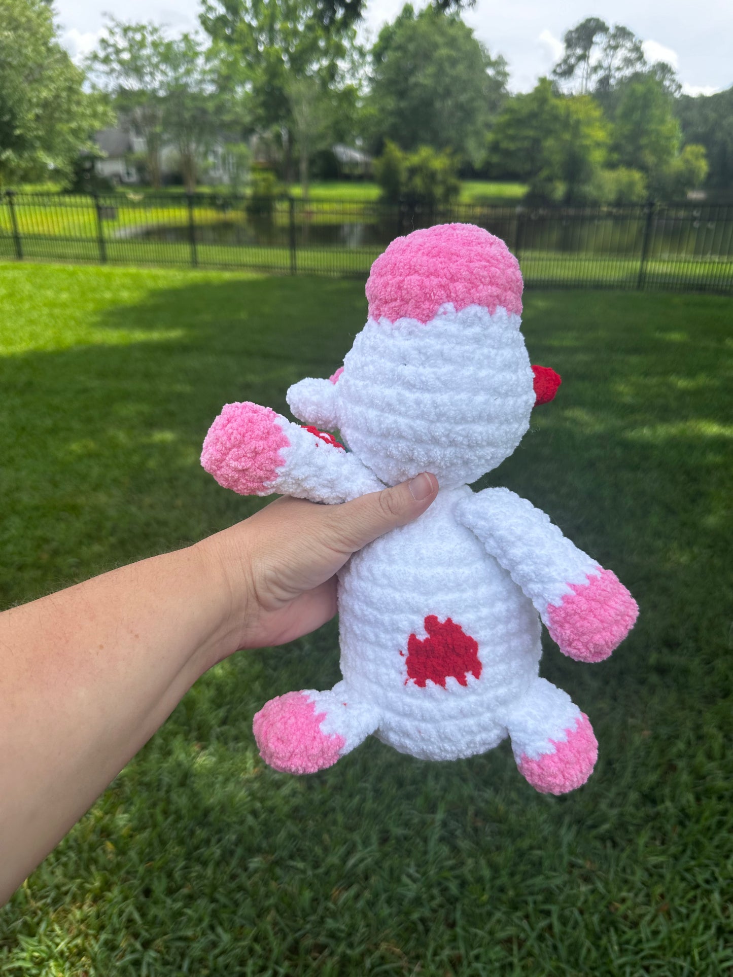 Kyleigh the Cow Plushie (Ready to Ship) - White/ Red Strawberry