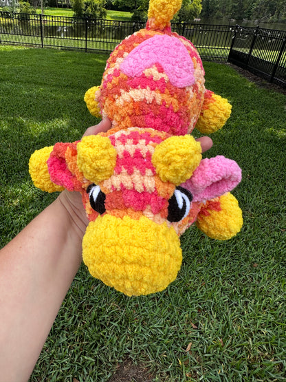 Kyleigh the Cow Plushie (Ready to Ship) - Multi Orange/ Yellow/ Pink