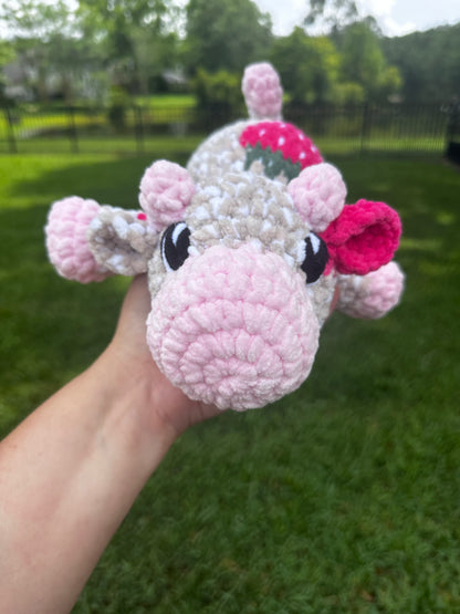 Kyleigh the Cow Plushie (Ready to Ship) - Multi Tan Strawberry