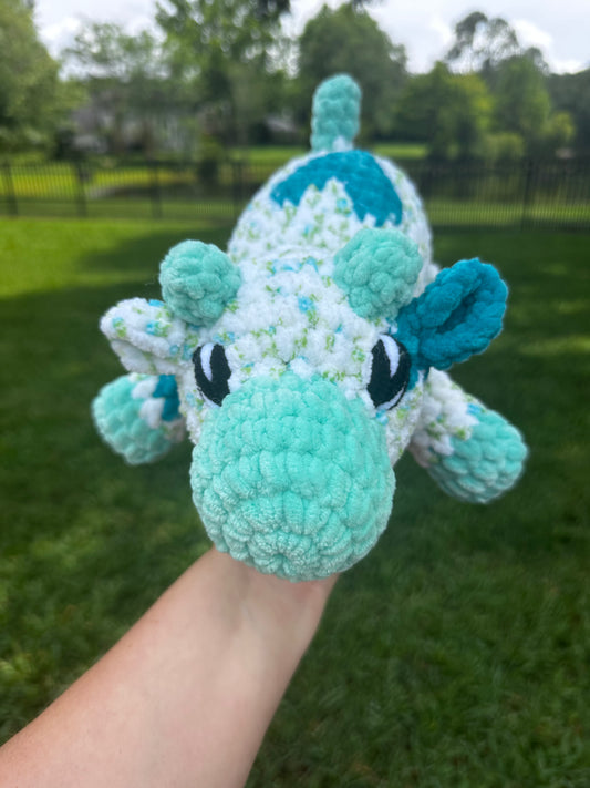Kyleigh the Cow Plushie (Ready to Ship) - White/Teal/Aqua