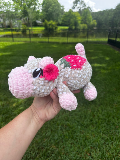 Kyleigh the Cow Plushie (Ready to Ship) - Multi Tan Strawberry