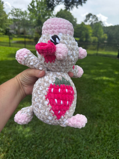 Kyleigh the Cow Plushie (Ready to Ship) - Multi Tan Strawberry
